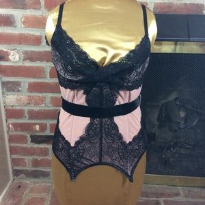 Coquette Peek-a-Boo Bustier w/ Velvet Belt